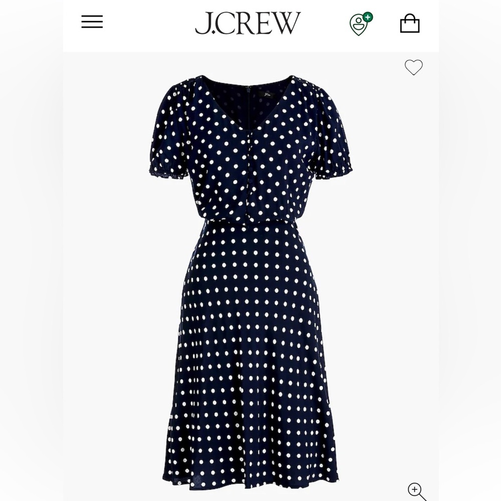 J. Crew Navy Polka Dot Nautical Pin Up Classic Mini Dress Sz 2